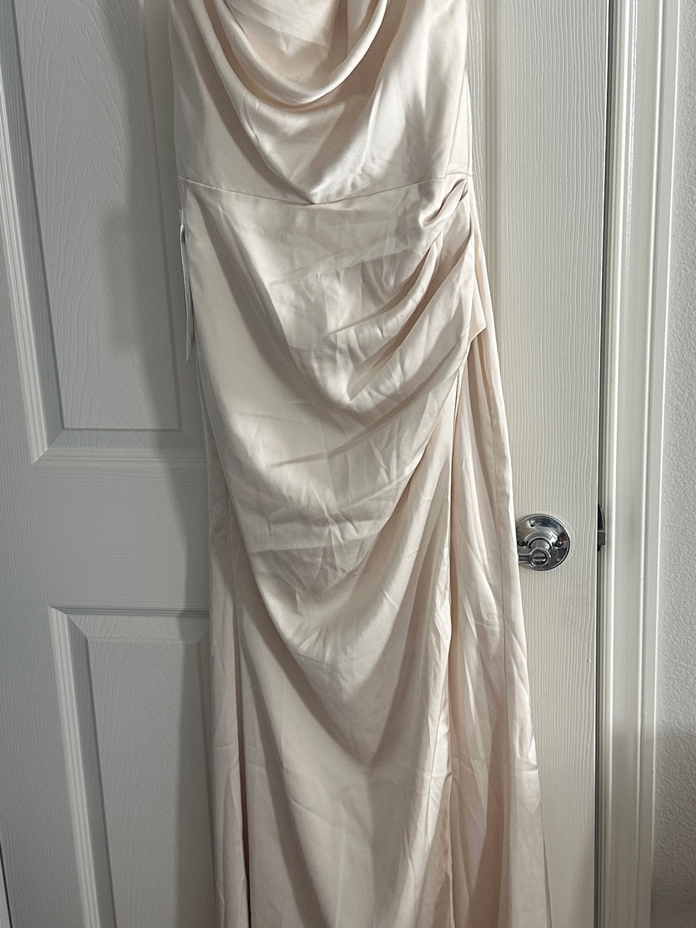 Azazie Leonis Dress White Alabaster - Picture 5 of 8